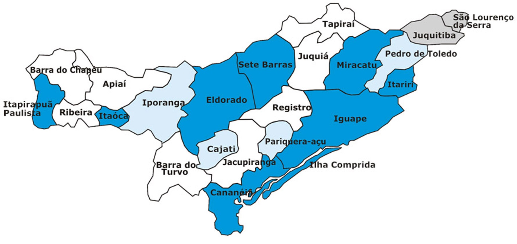 mapa saneamento no vale do ribeira dez2009